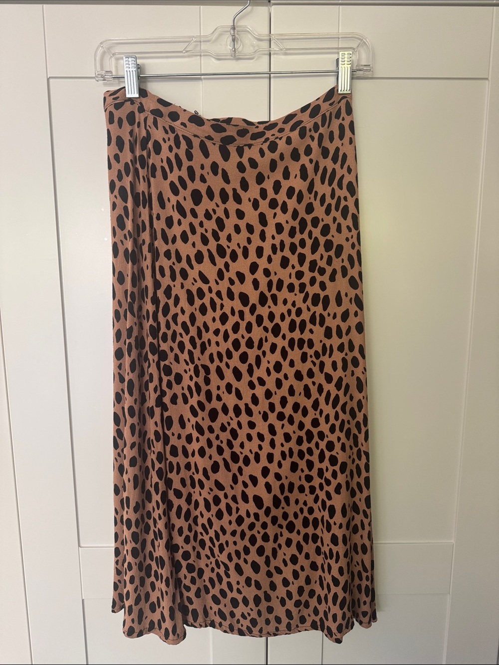 Reformation Brown Animal Print Midi Skirt - Women's